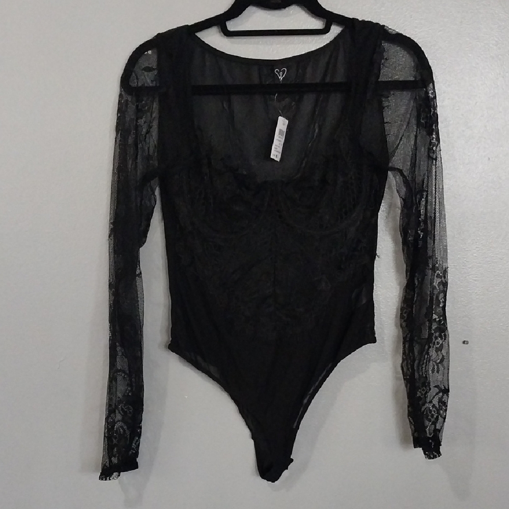 Windsor Black Asymmetrical Fitted Bodysuit